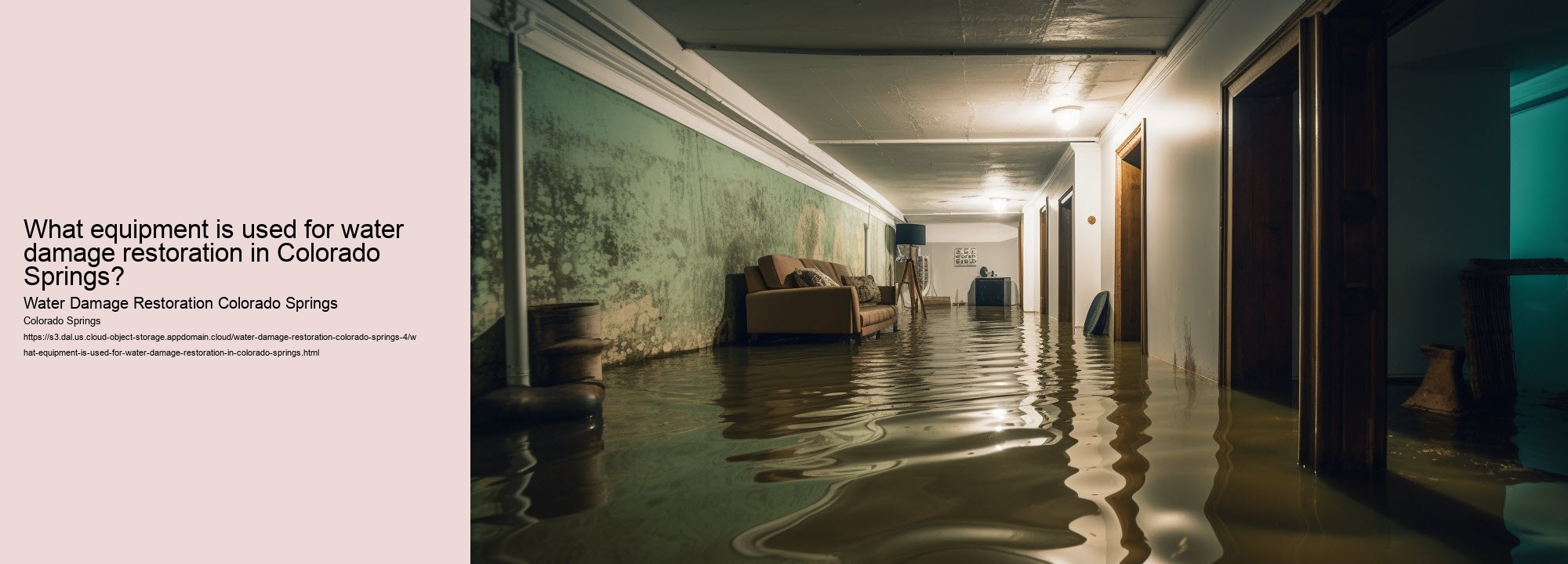 What equipment is used for water damage restoration in Colorado Springs?